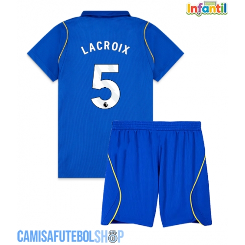 Camisa de time de futebol Chelsea Maxence Lacroix #5 Replicas 1º Equipamento Infantil 2026-27 Manga Curta (+ Calças curtas)